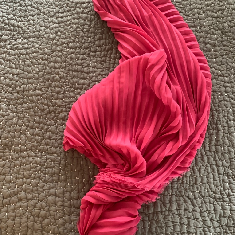 Pleated Georgette Unique Yardage/ Raspberry Pink - image 2